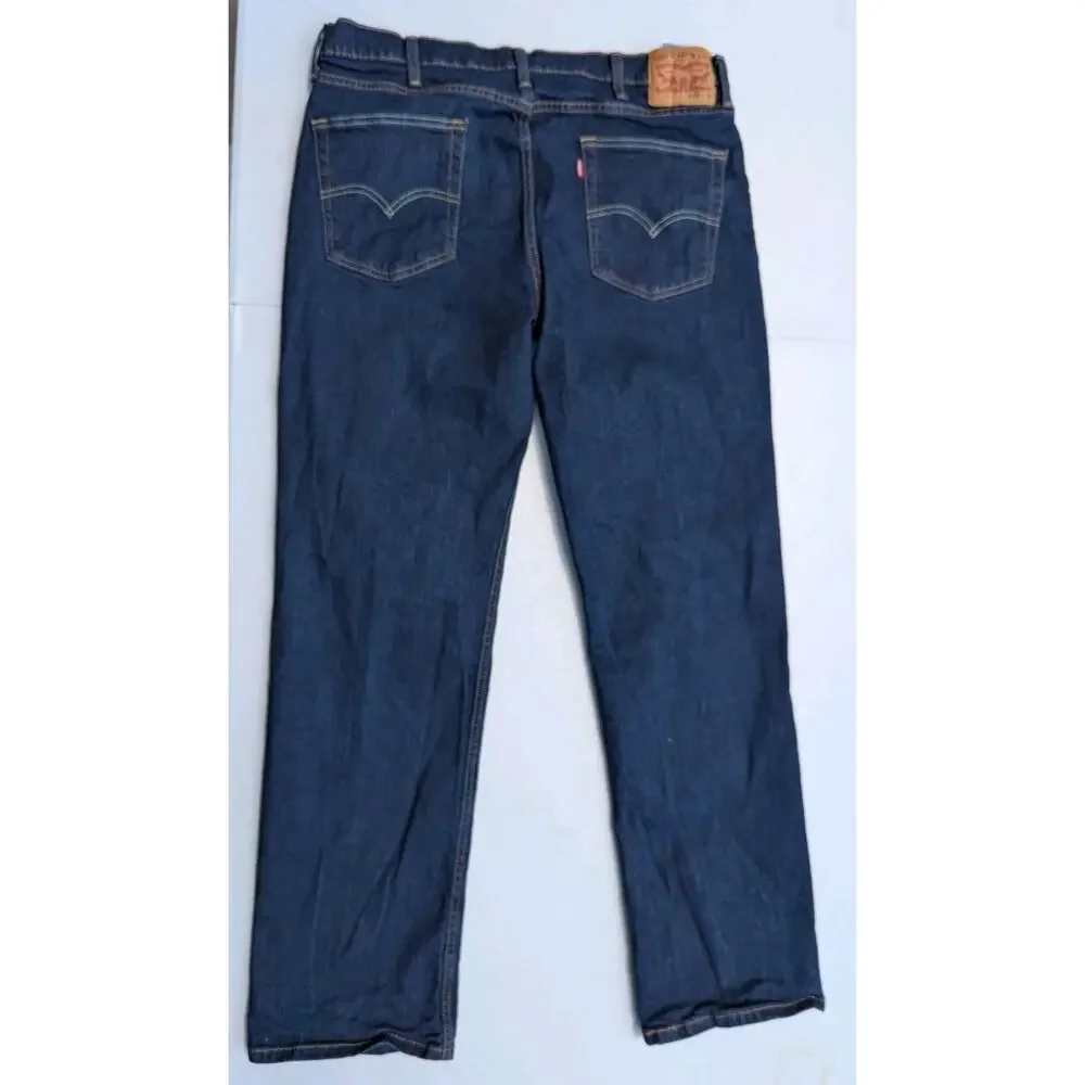 Levi’s 514 Straight Fit Jeans Men’s 38x32 Denim Cotton Stretch Dark Wash Relaxed